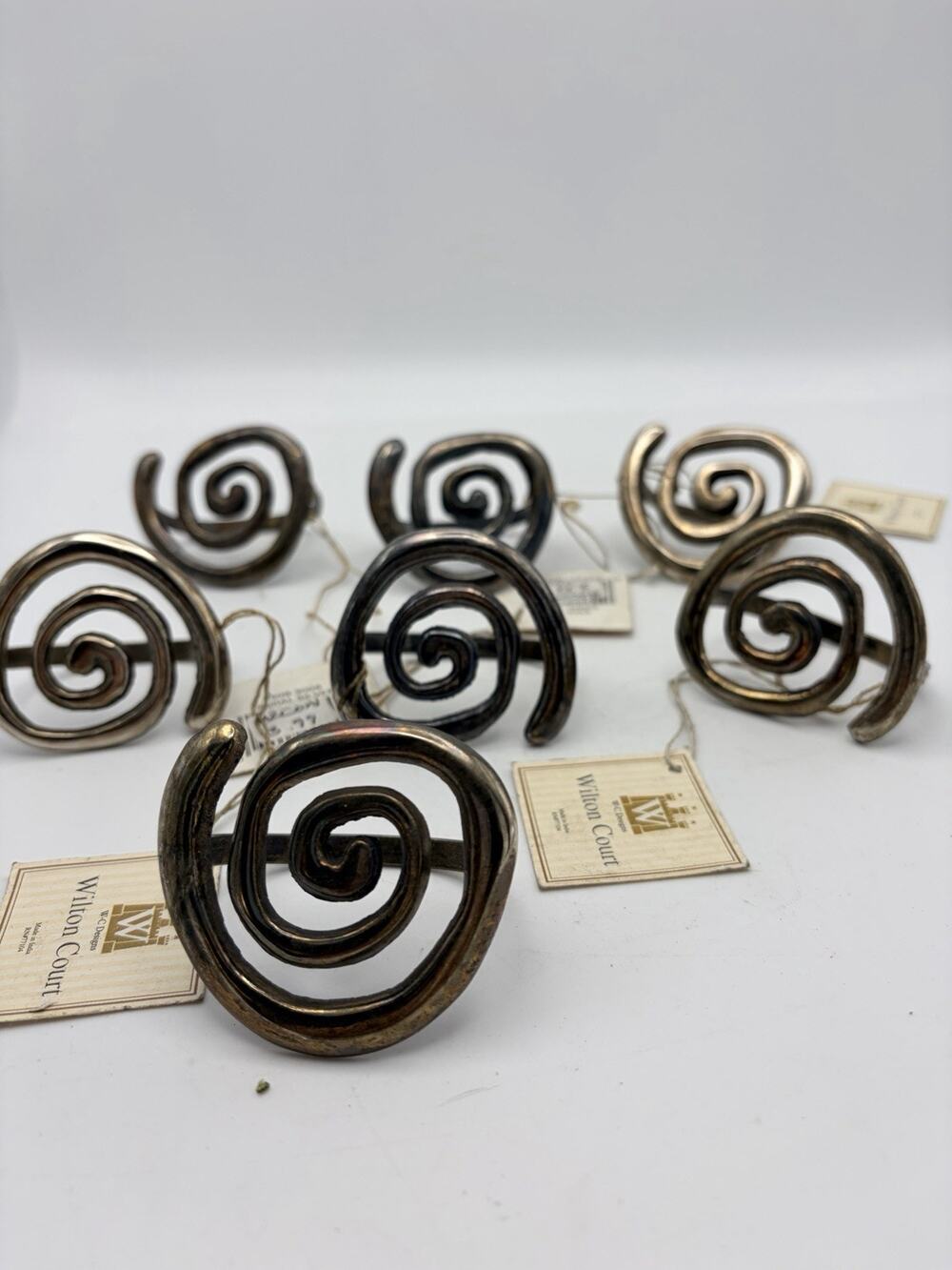 Silver Plated Napkin Rings Set Of 4 Wilton Court Abstract Modern Memphis Style